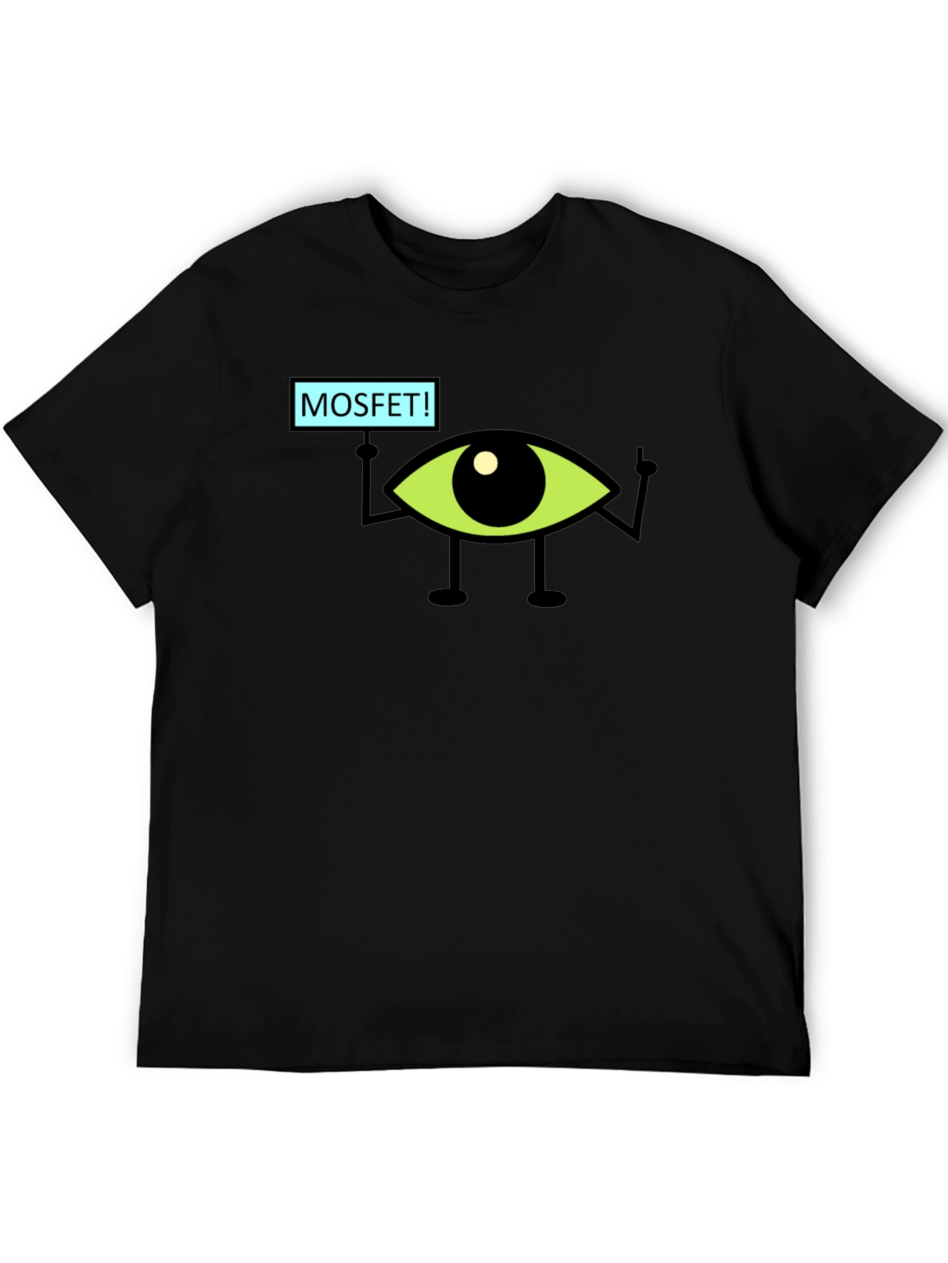 MOSFET! Eye Character Black T-Shirt
