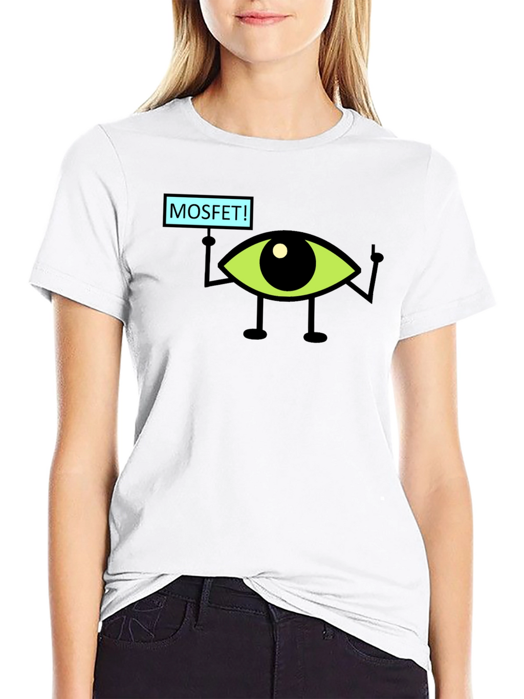 MOSFET! Eye Character Black T-Shirt