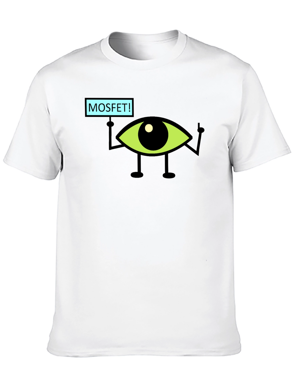MOSFET! Eye Character Black T-Shirt