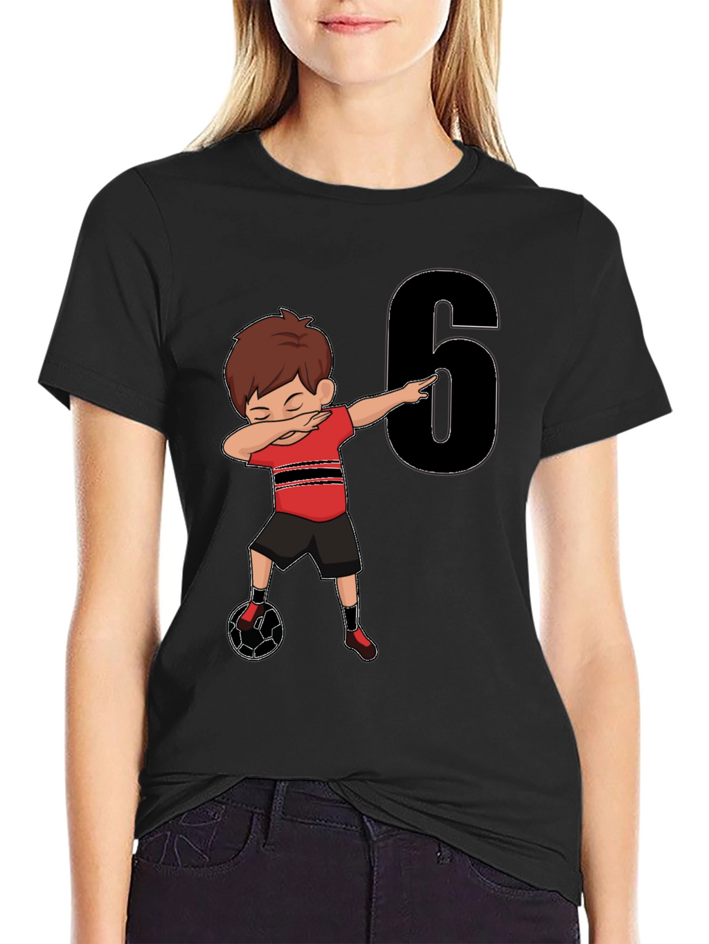 Boys 6th Birthday Soccer Dab T-Shirt
