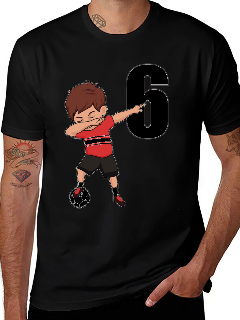 Boys 6th Birthday Soccer Dab T-Shirt