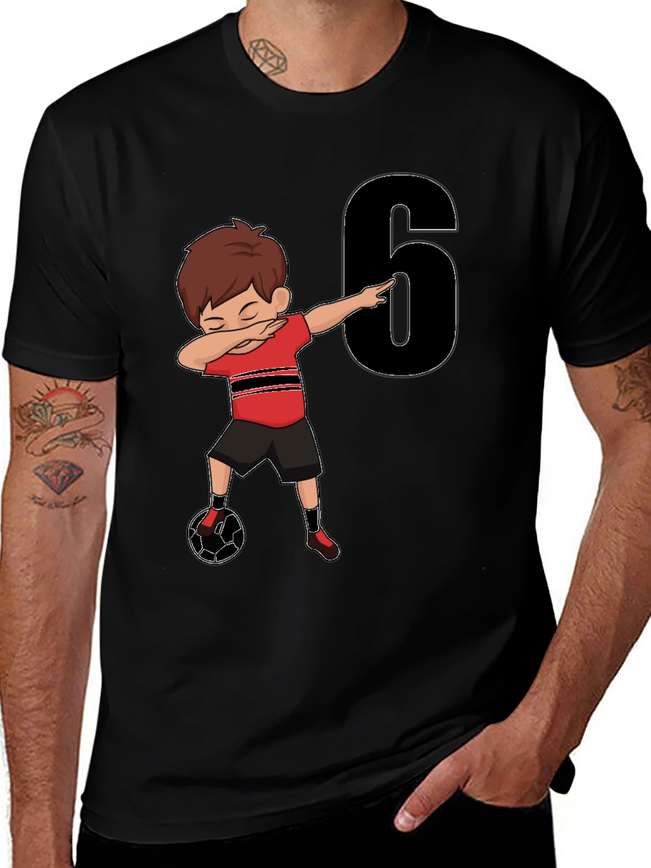 Boys 6th Birthday Soccer Dab T-Shirt
