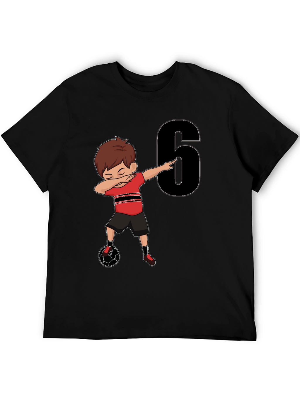 Boys 6th Birthday Soccer Dab T-Shirt