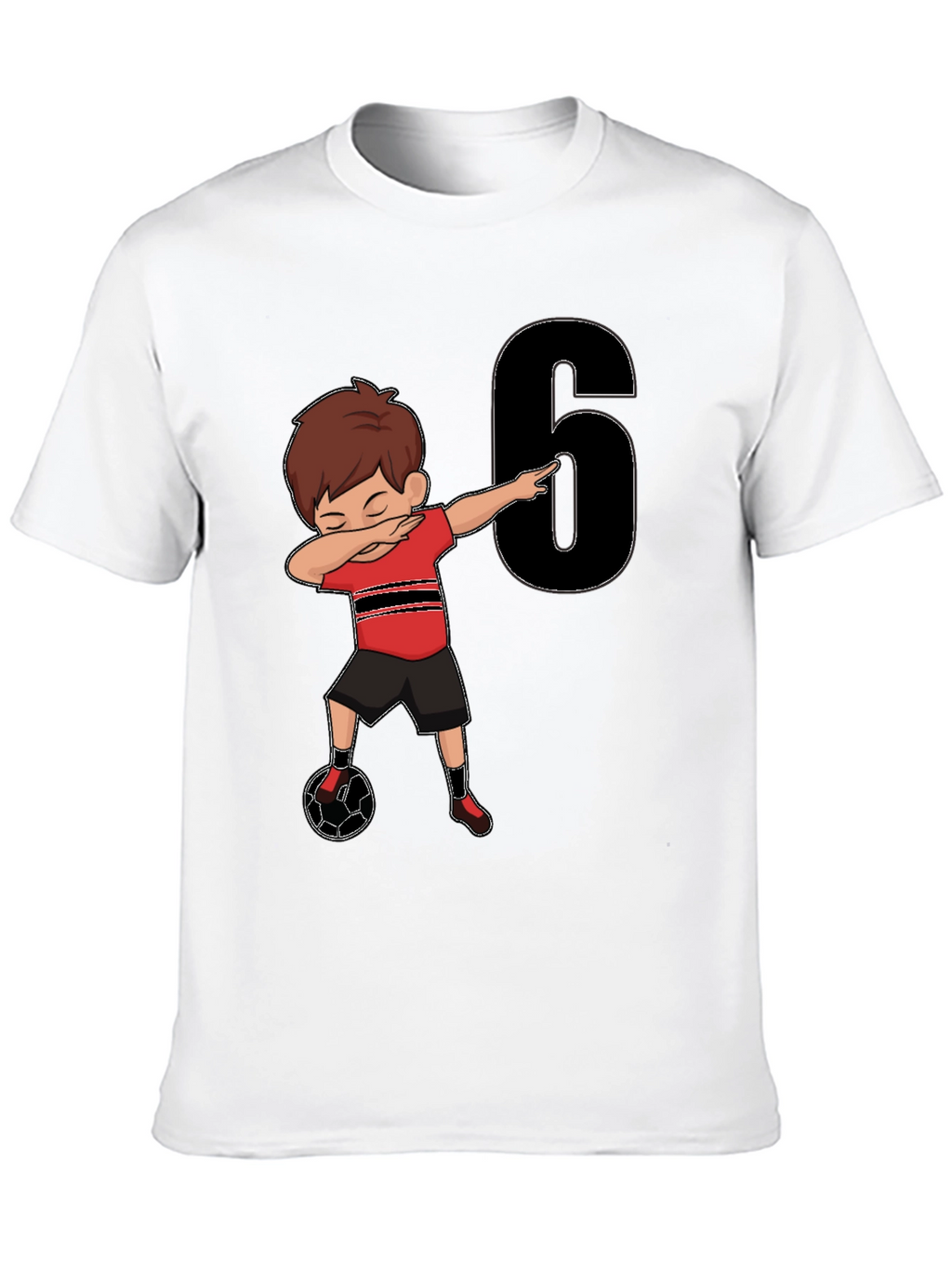 Boys 6th Birthday Soccer Dab T-Shirt