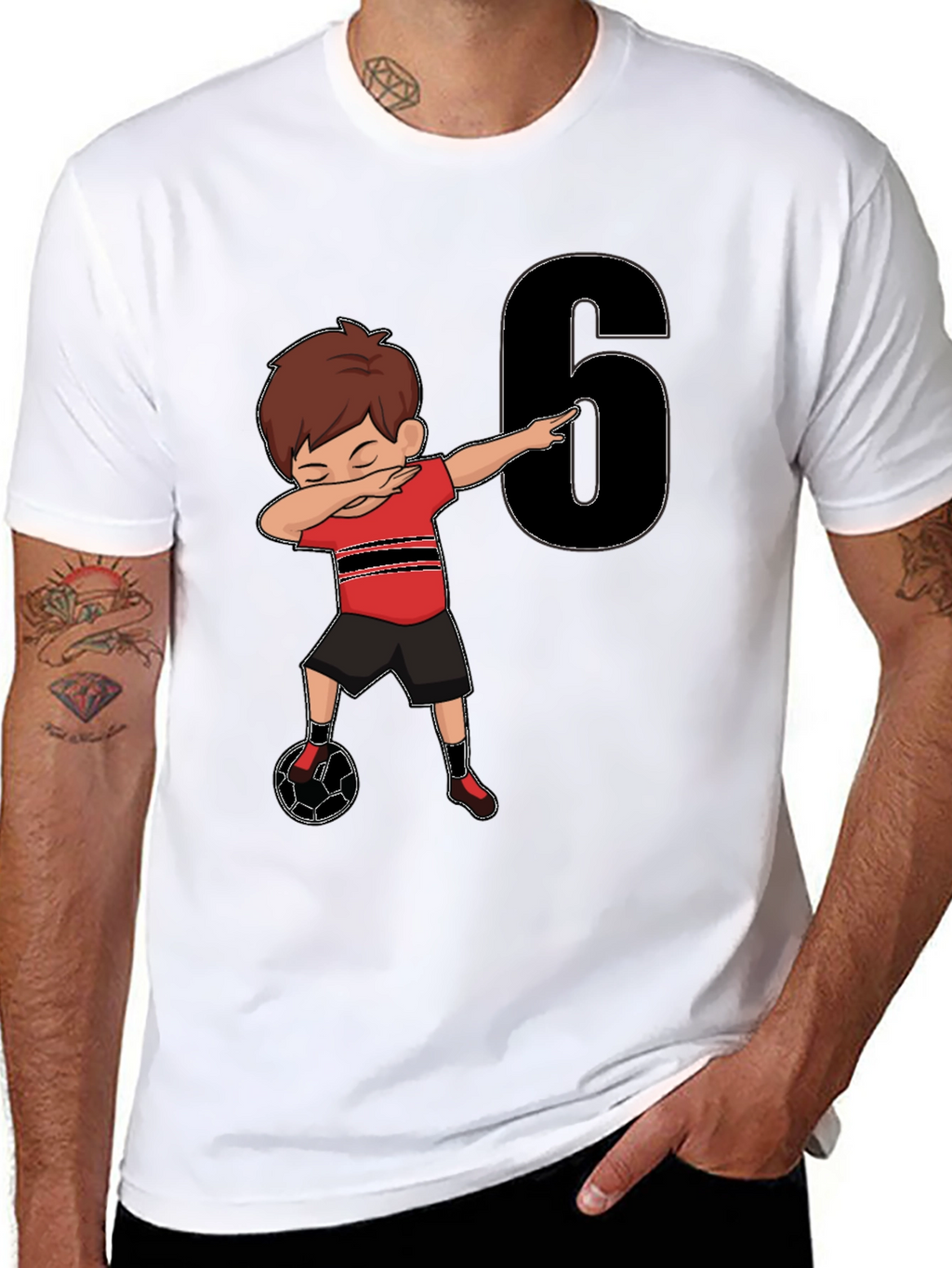 Boys 6th Birthday Soccer Dab T-Shirt