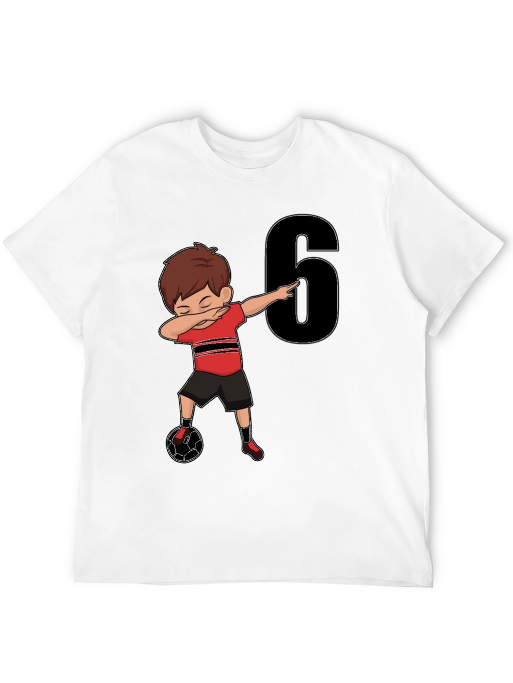 Boys 6th Birthday Soccer Dab T-Shirt