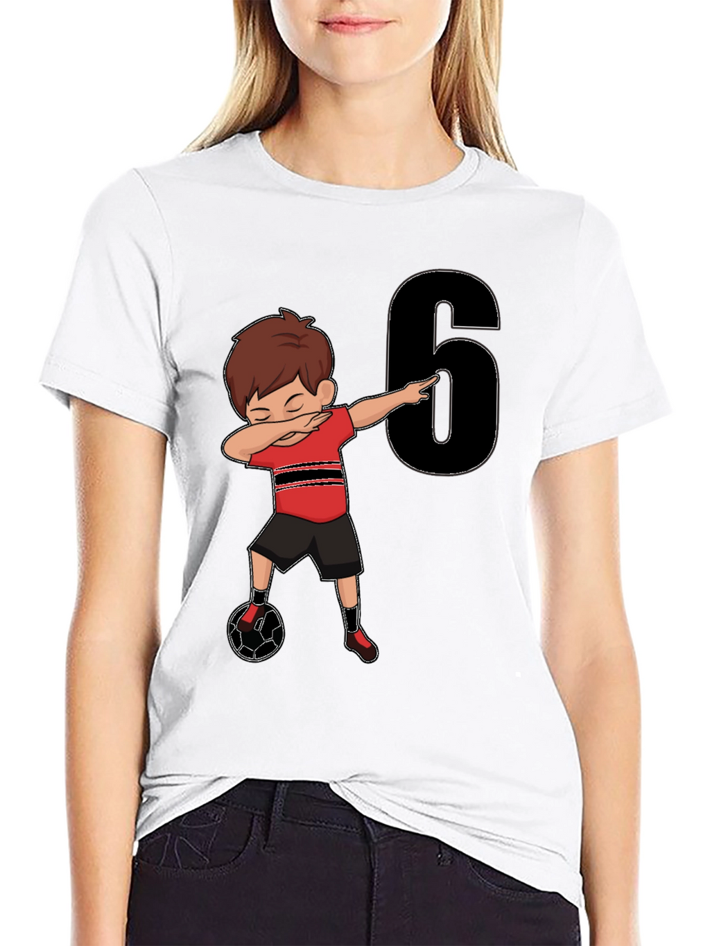 Boys 6th Birthday Soccer Dab T-Shirt