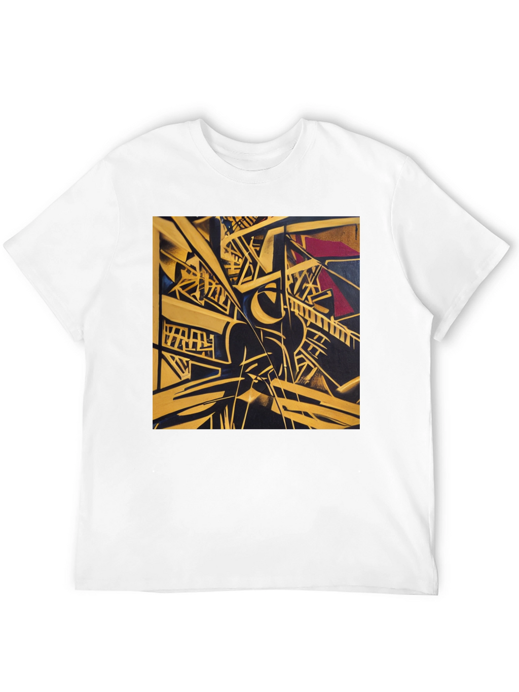 Abstract Geometric Art Print Black T-Shirt