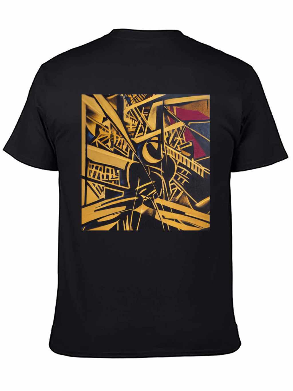 Abstract Geometric Art Print Black T-Shirt