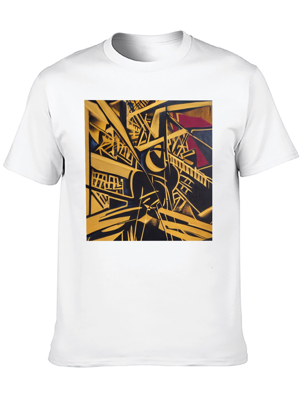 Abstract Geometric Art Print Black T-Shirt