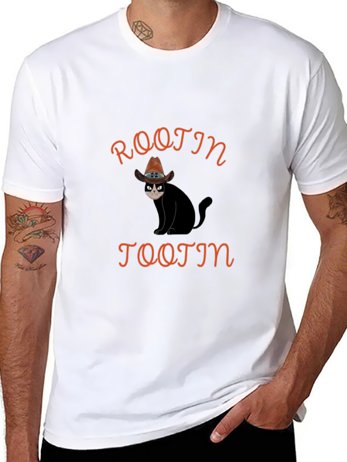 Rootin Tootin Cat T-Shirt - Cowboy Humor