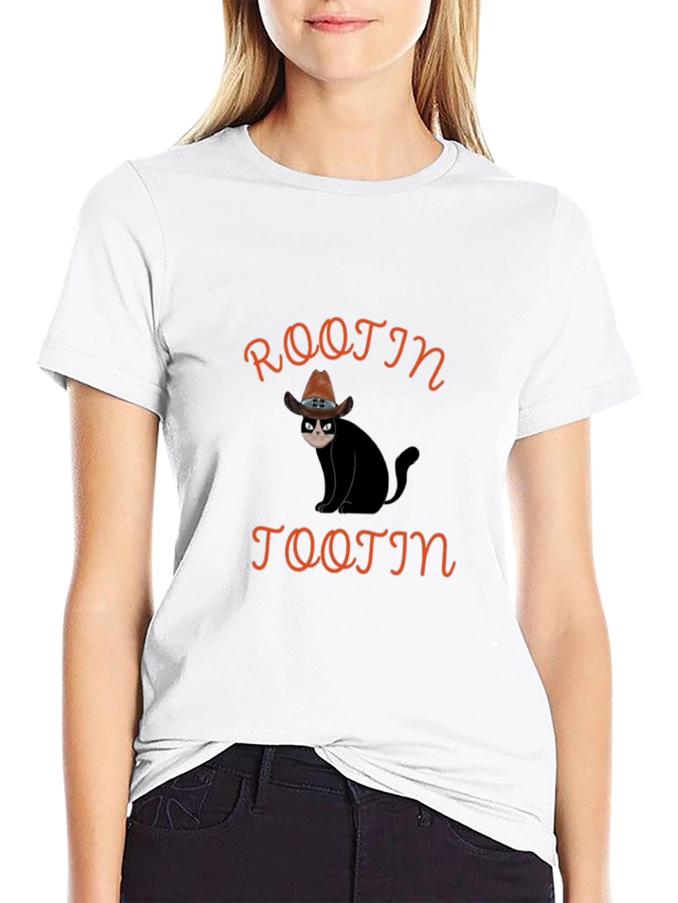 Rootin Tootin Cat T-Shirt - Cowboy Humor