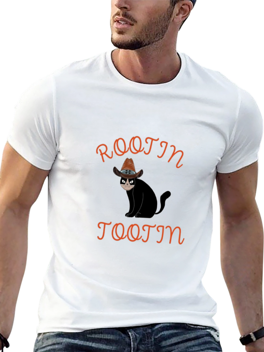 Rootin Tootin Cat T-Shirt - Cowboy Humor