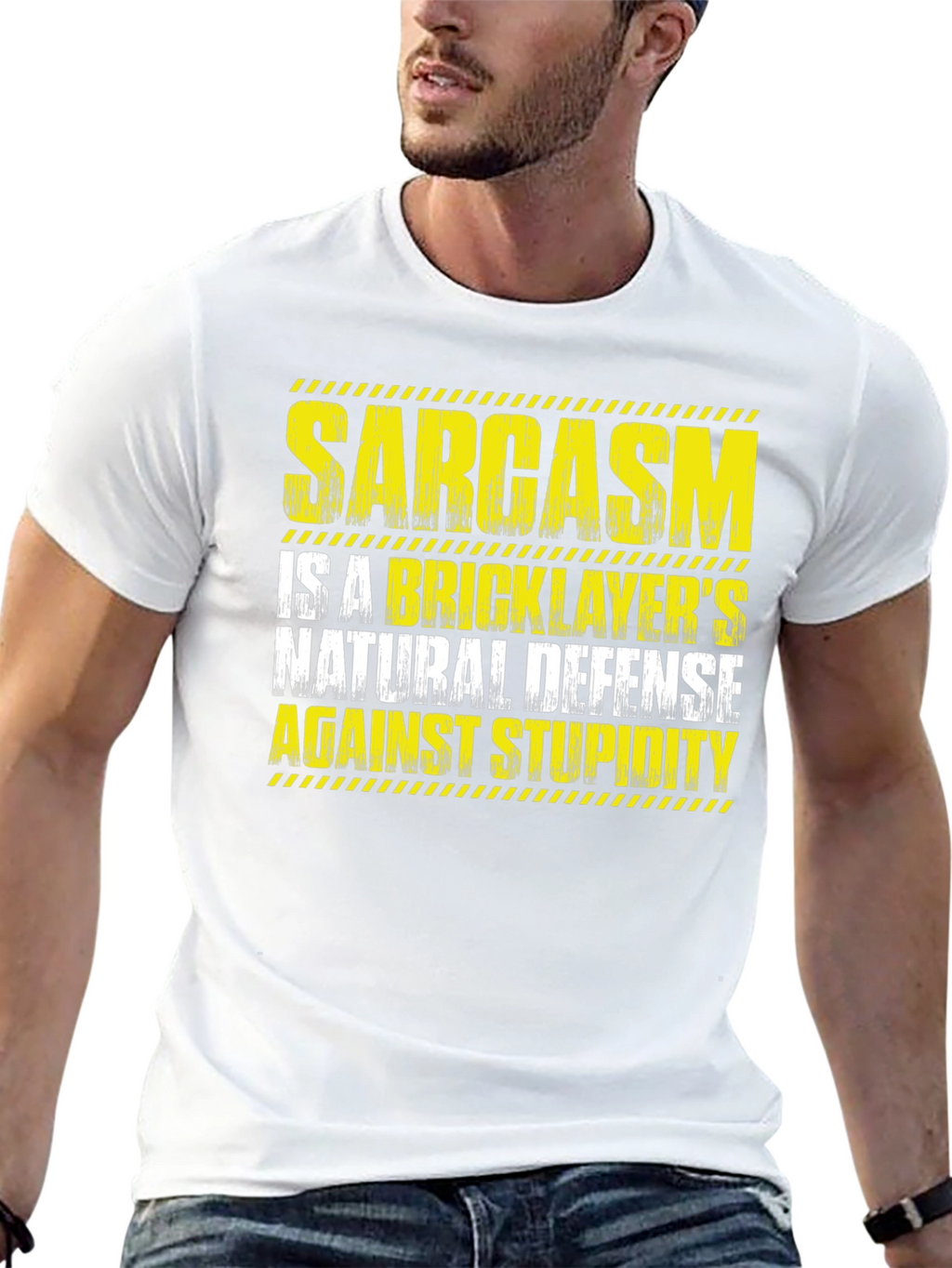 Sarcasm Bricklayers Natural Defense Graphic T-Shirt