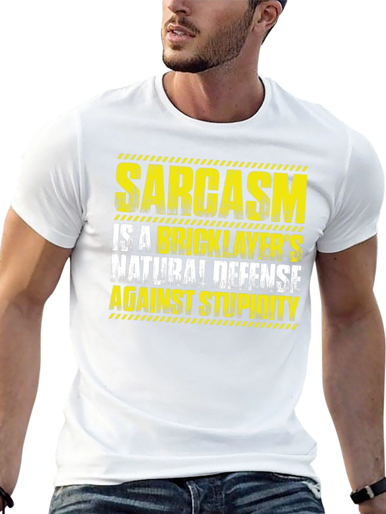 Sarcasm Bricklayers Natural Defense Graphic T-Shirt
