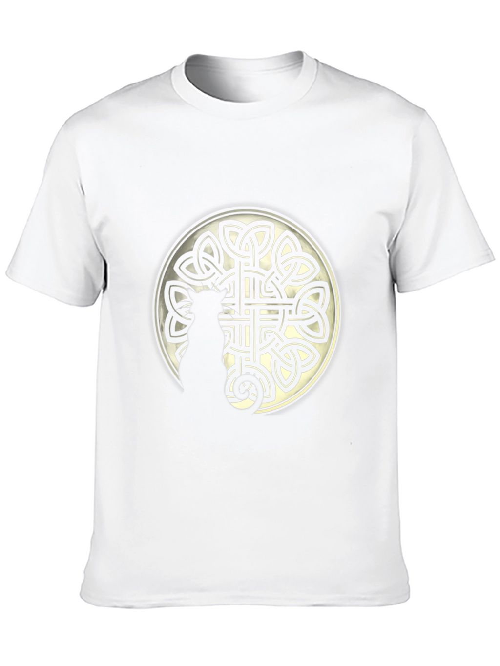 Celtic Knot Circle Graphic Print Black T-Shirt