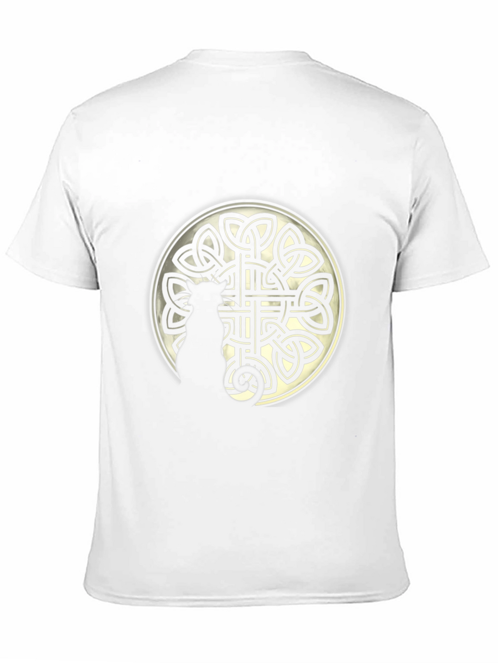 Celtic Knot Circle Graphic Print Black T-Shirt