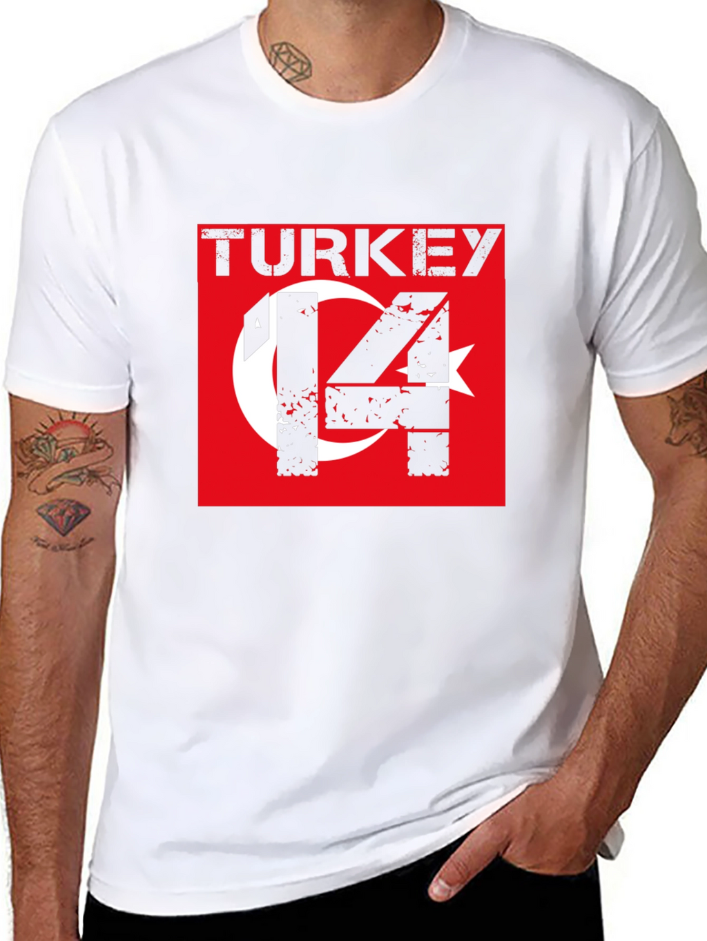 Turkey Flag T-Shirt - Distressed Style
