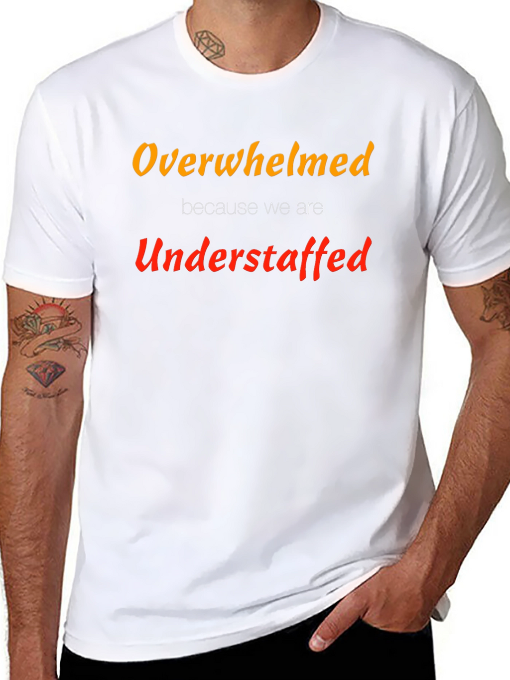 Overwhelmed Understaffed Graphic Tee - Black