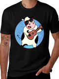 Cow Ukulele Player Graphic Tee