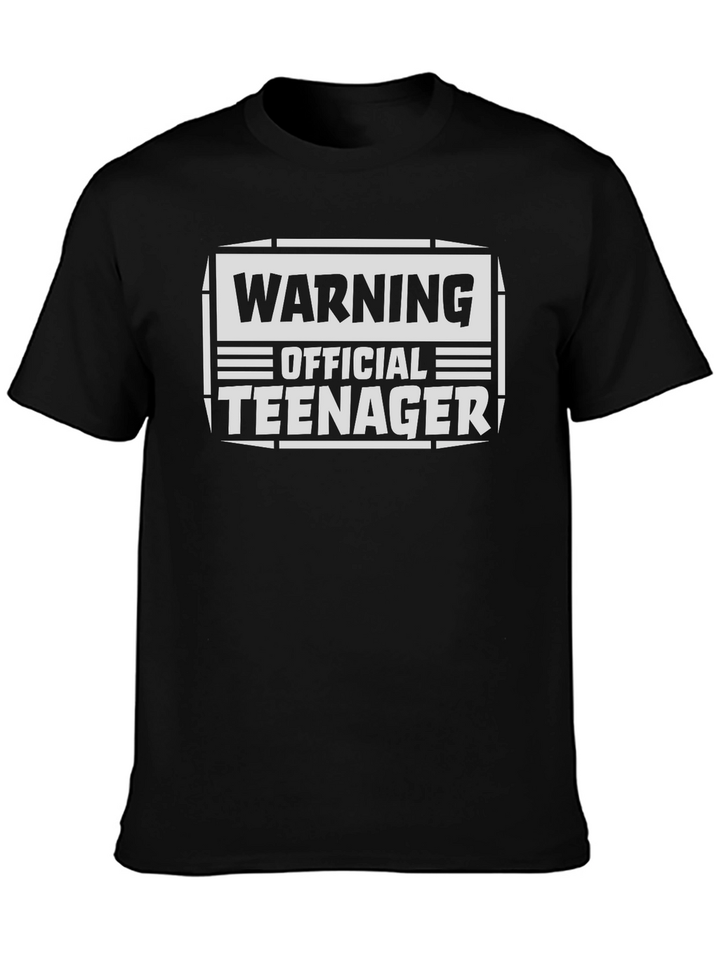 Warning Official Teenager Graphic T-Shirt - Black