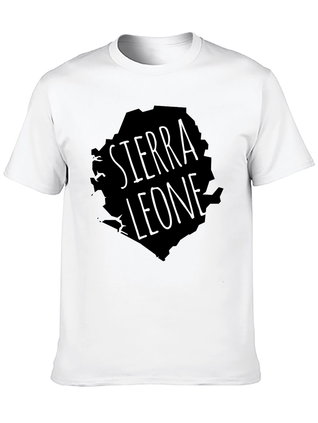 Sierra Leone Map Graphic T-Shirt - Black