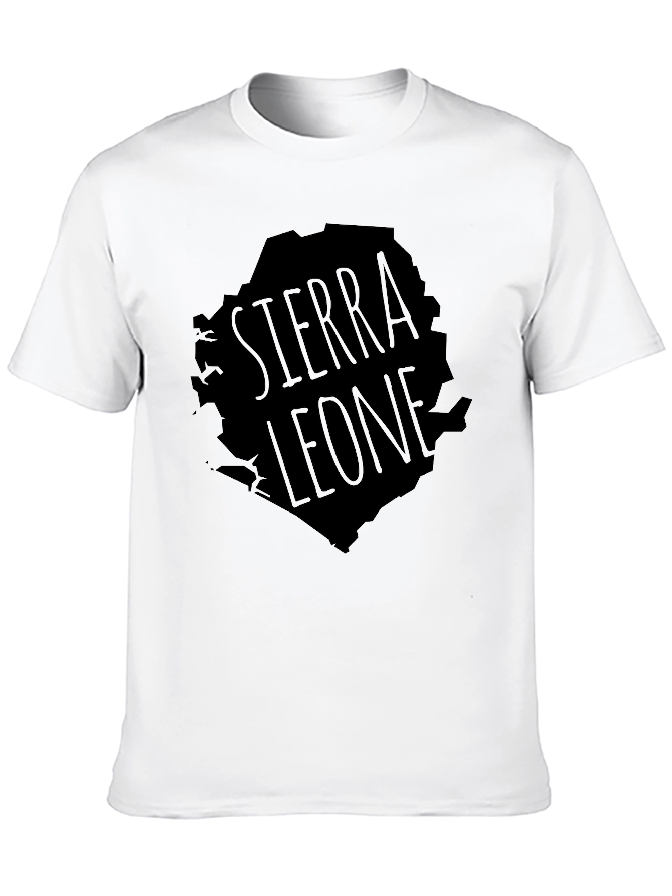Sierra Leone Map Graphic T-Shirt - Black