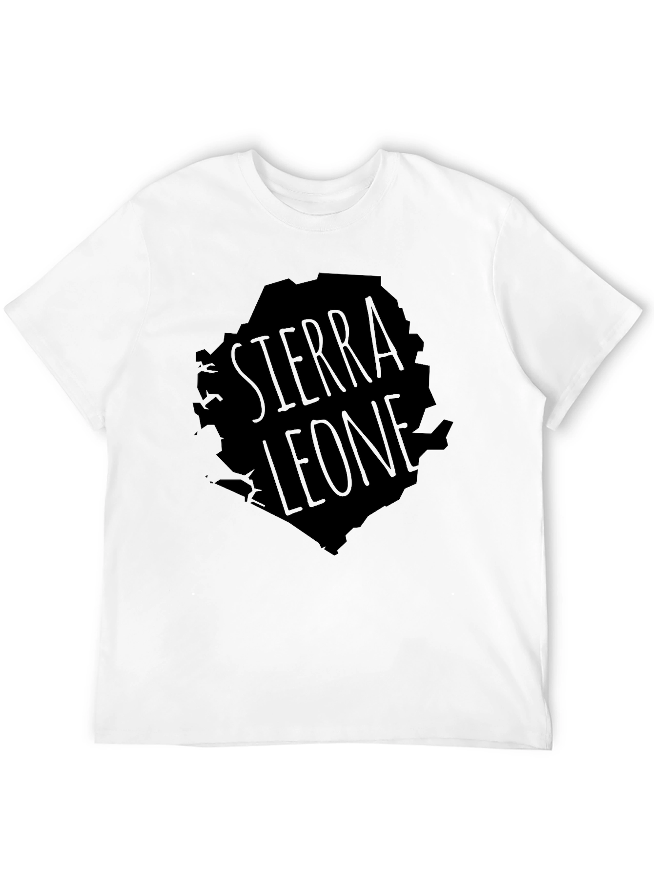 Sierra Leone Map Graphic T-Shirt - Black