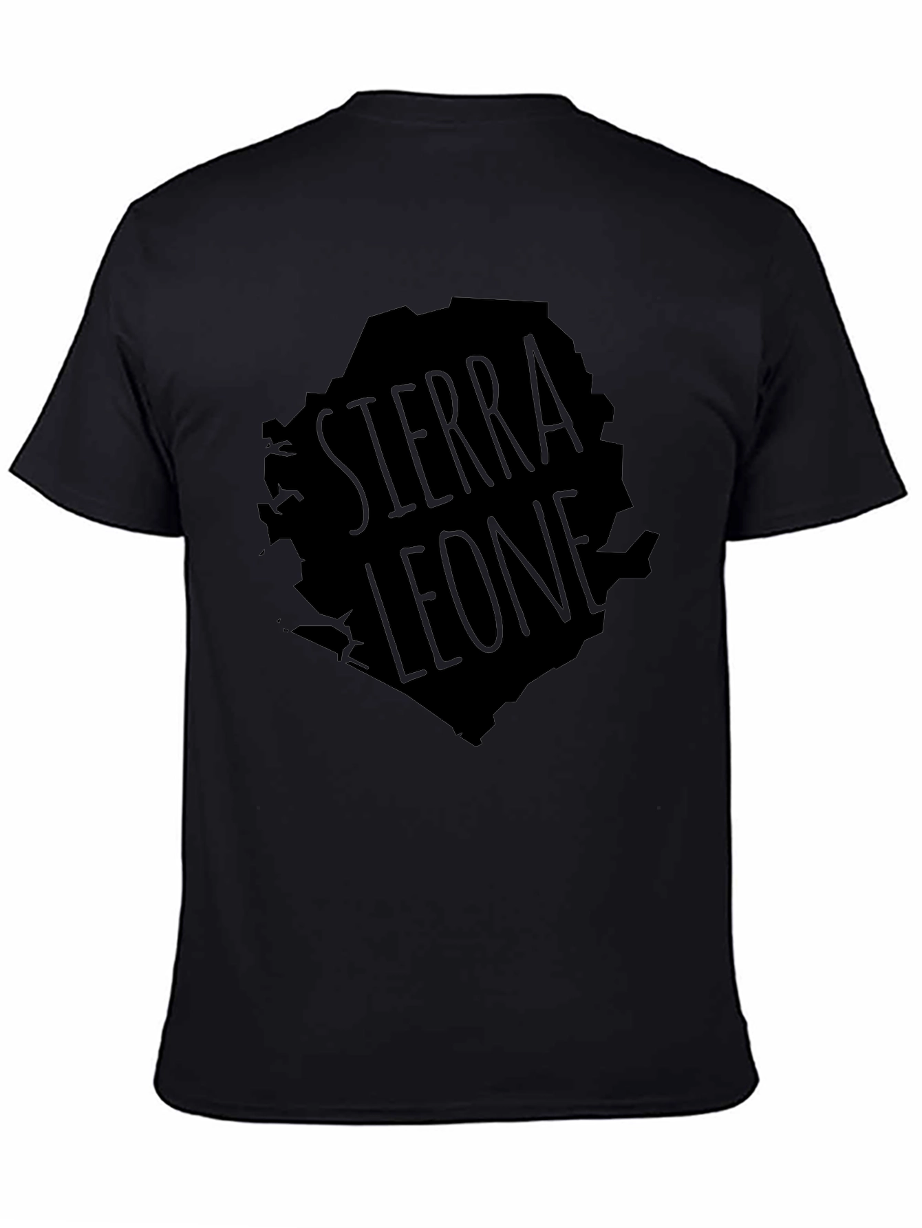 Sierra Leone Map Graphic T-Shirt - Black