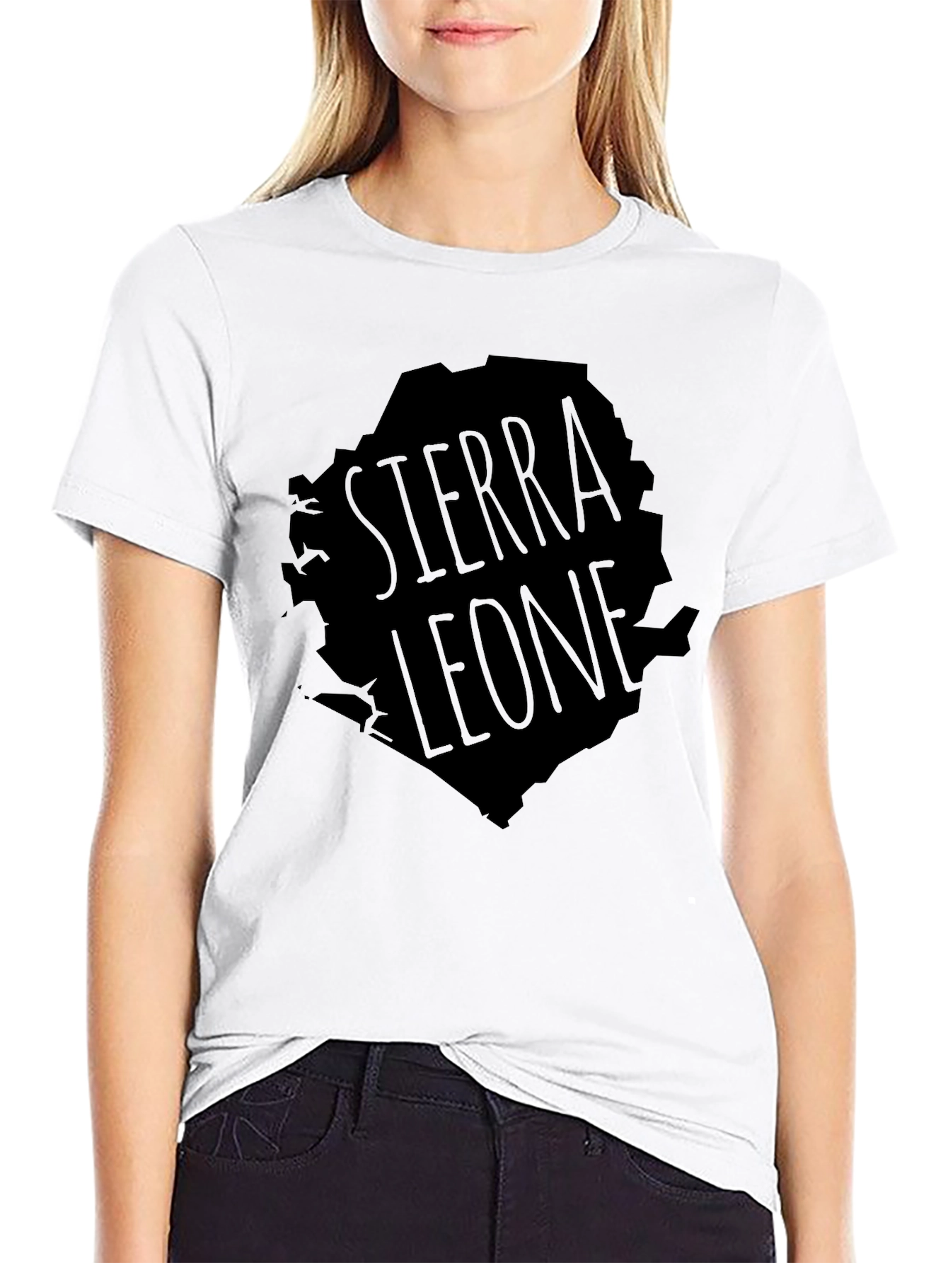 Sierra Leone Map Graphic T-Shirt - Black