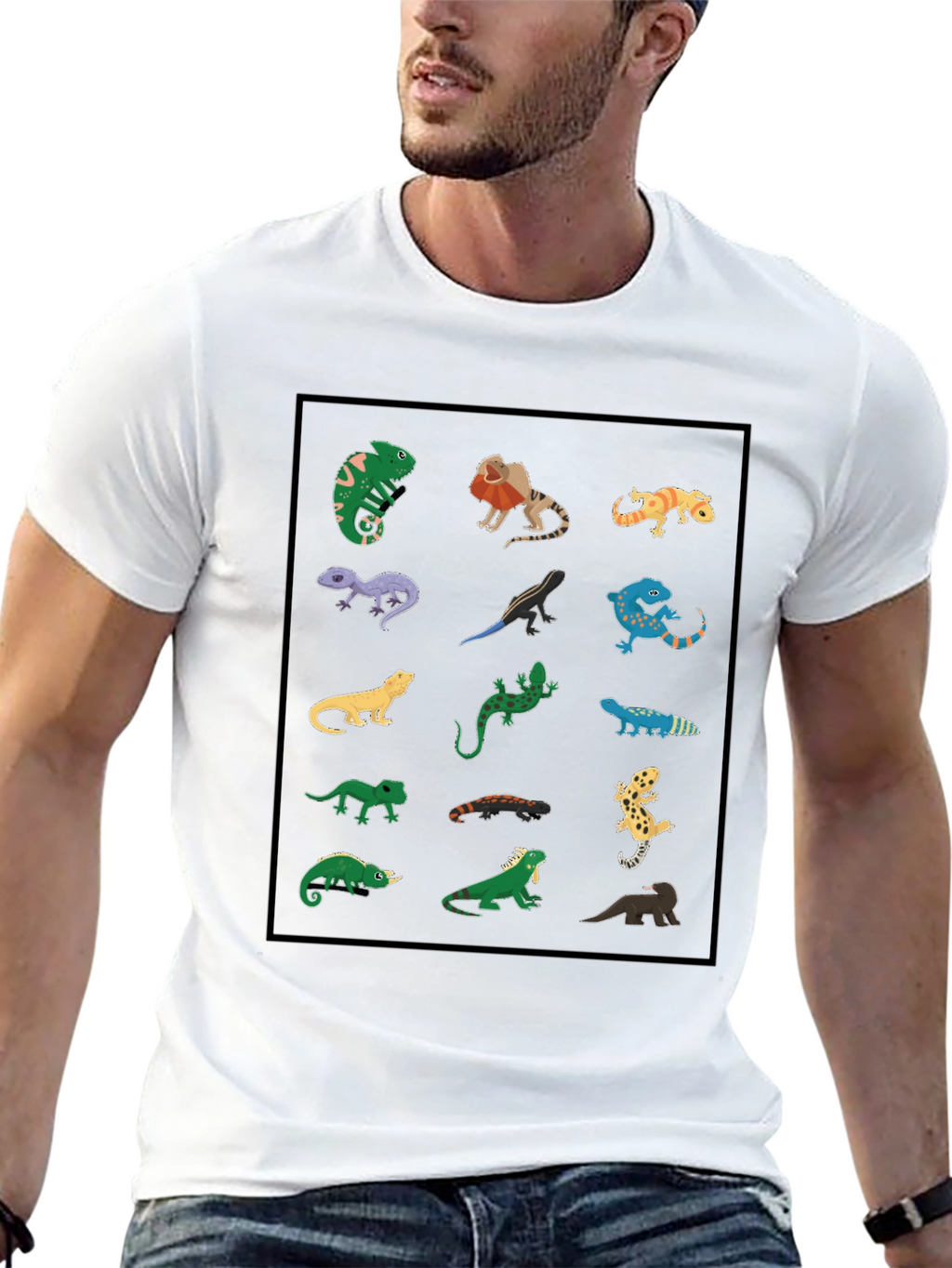Lizard Variety Graphic Tee - Cool Reptile Print Shirt