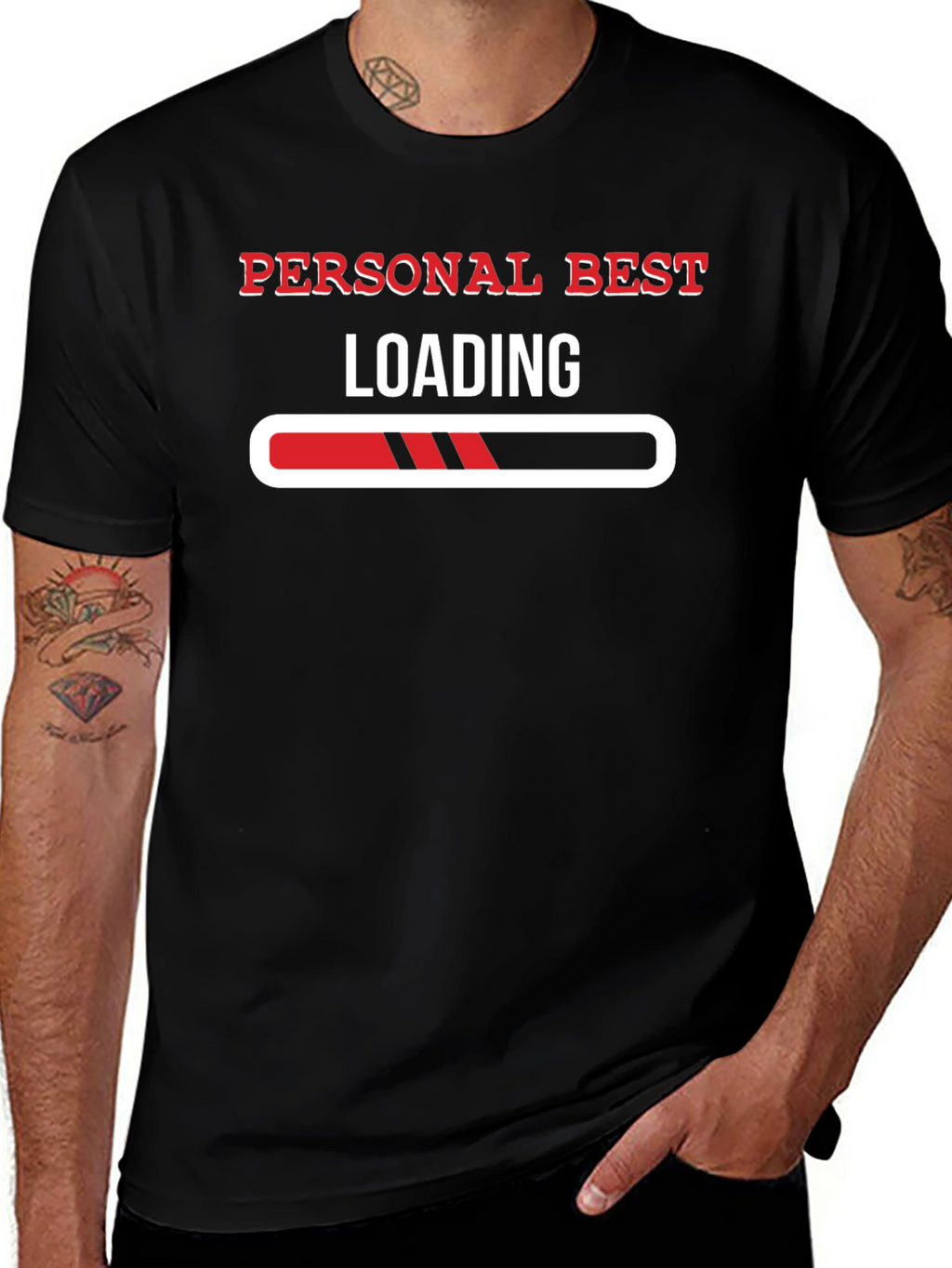 Personal Best Loading Black Graphic Tee