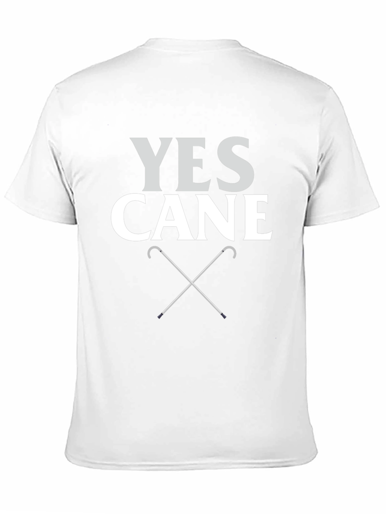 Yes Cane T-Shirt - Novelty Walking Stick Tee