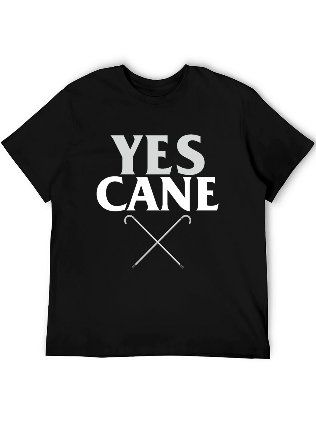 Yes Cane T-Shirt - Novelty Walking Stick Tee
