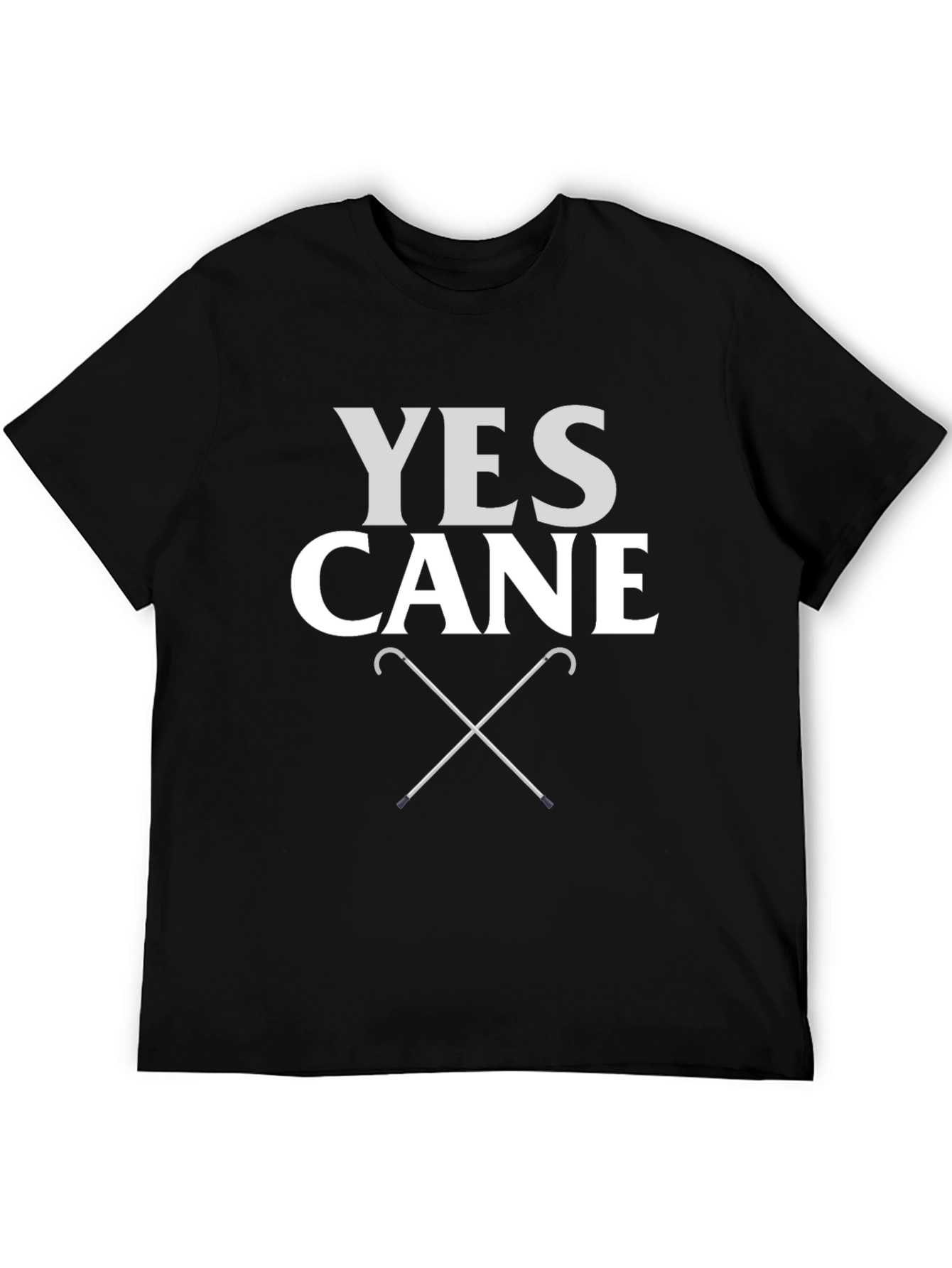 Yes Cane T-Shirt - Novelty Walking Stick Tee
