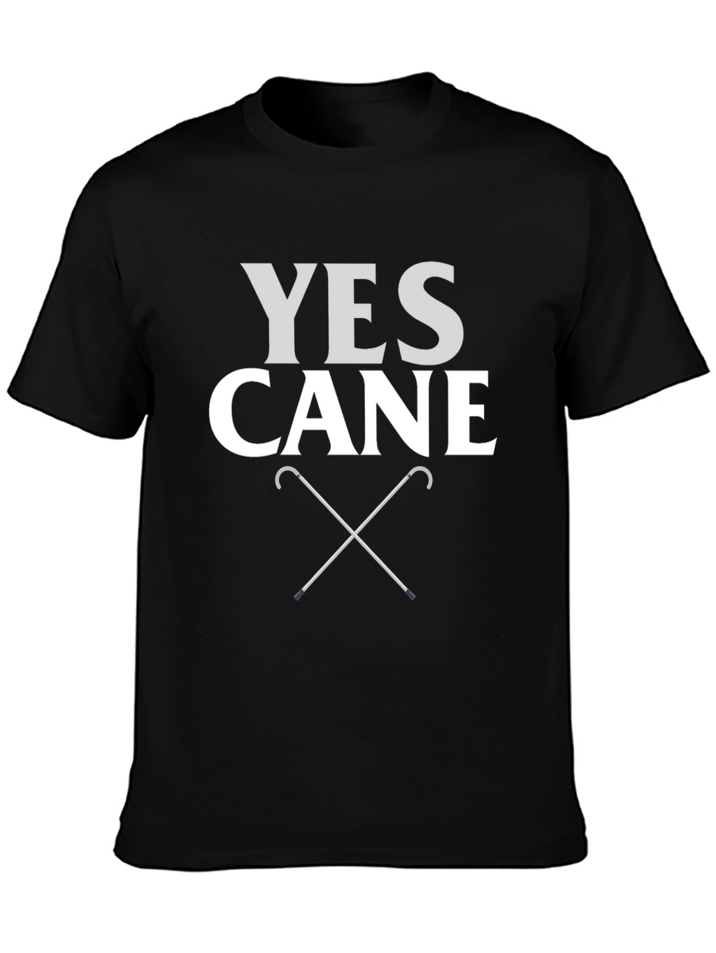 Yes Cane T-Shirt - Novelty Walking Stick Tee