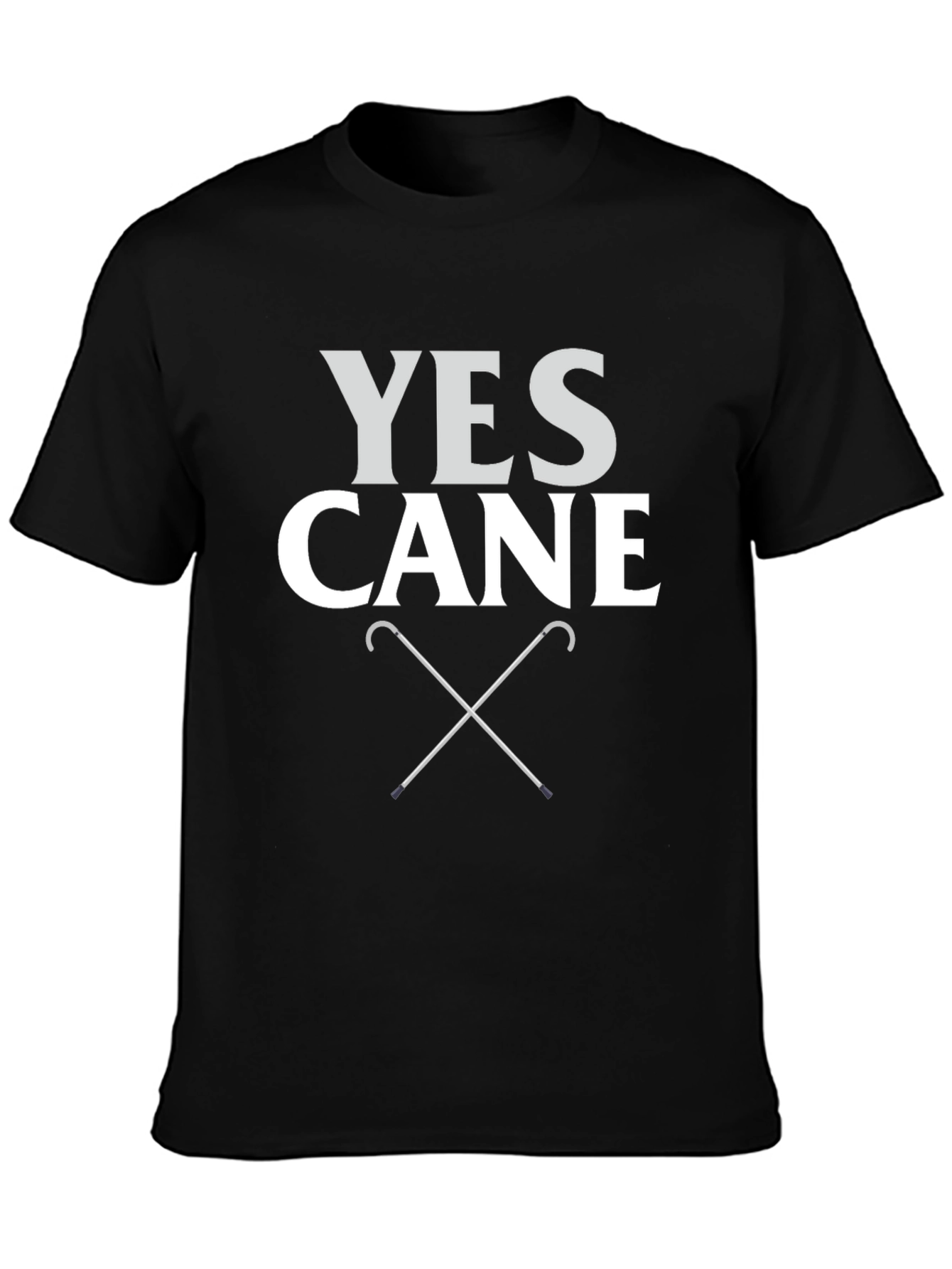 Yes Cane T-Shirt - Novelty Walking Stick Tee