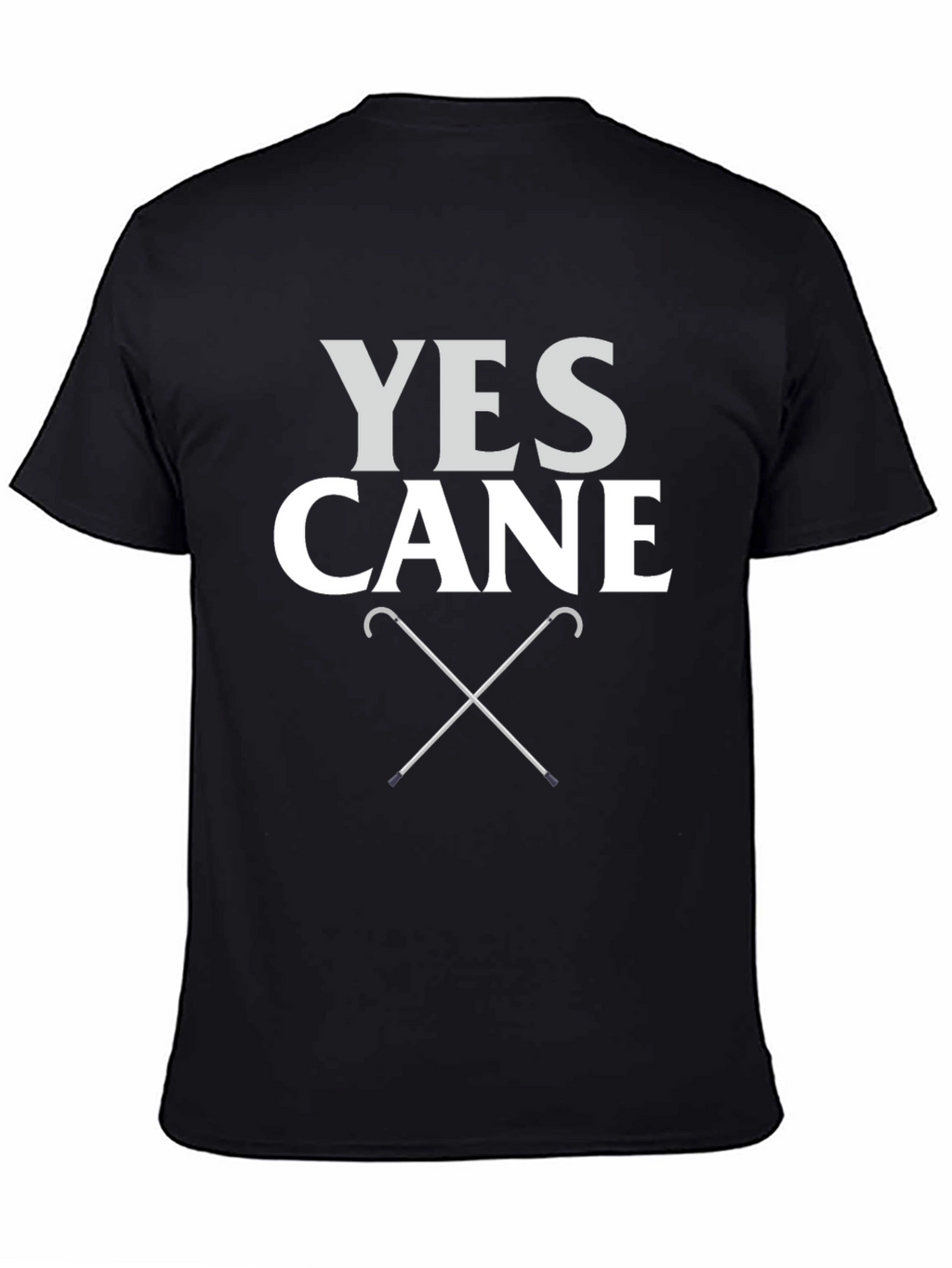 Yes Cane T-Shirt - Novelty Walking Stick Tee