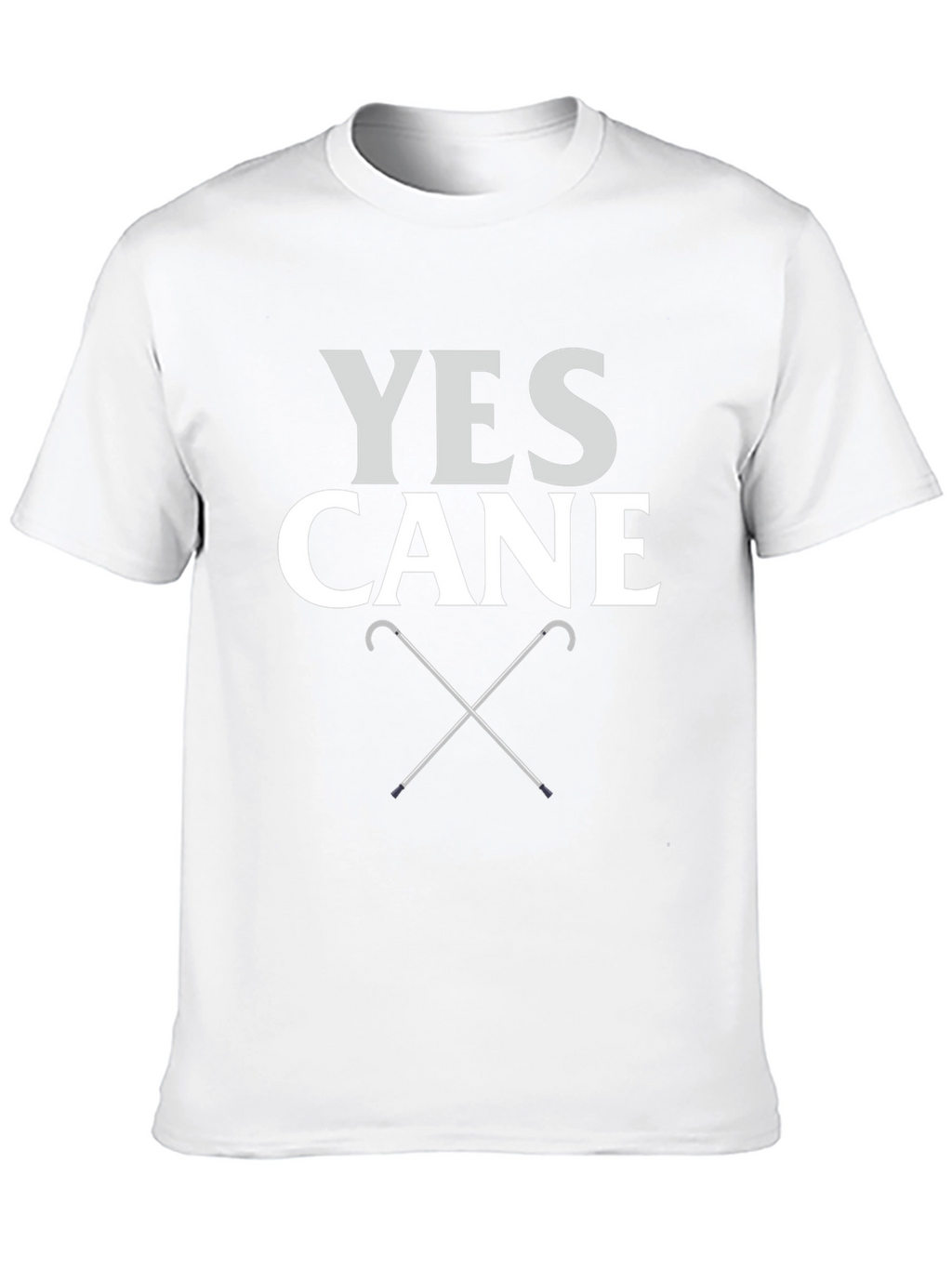 Yes Cane T-Shirt - Novelty Walking Stick Tee