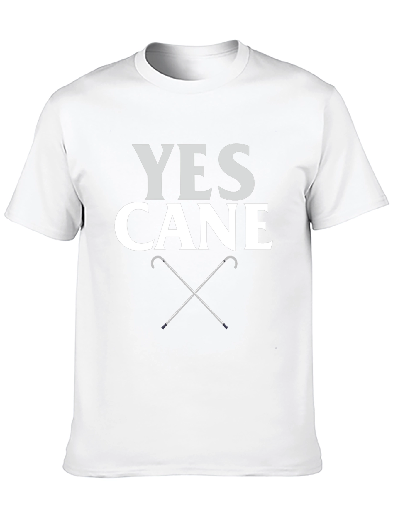 Yes Cane T-Shirt - Novelty Walking Stick Tee