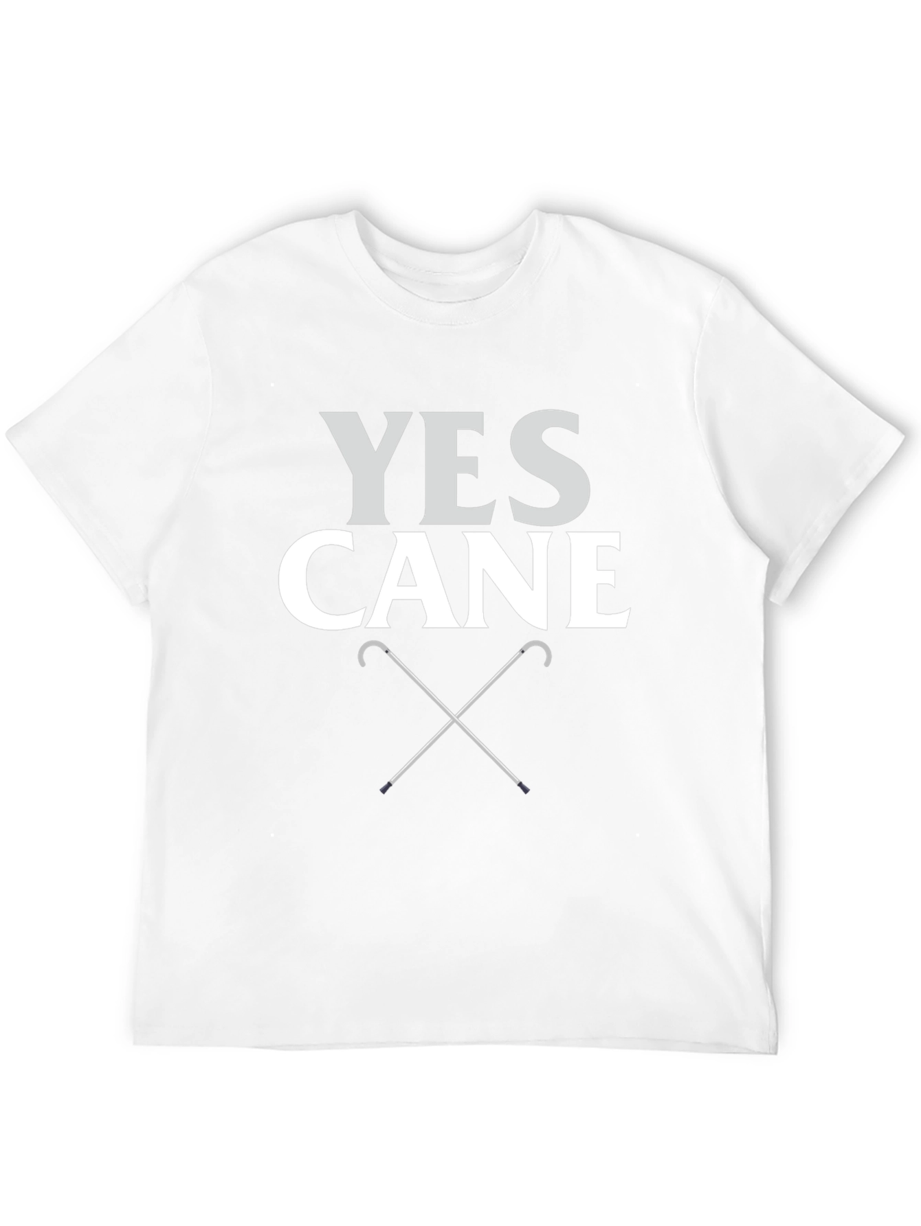 Yes Cane T-Shirt - Novelty Walking Stick Tee