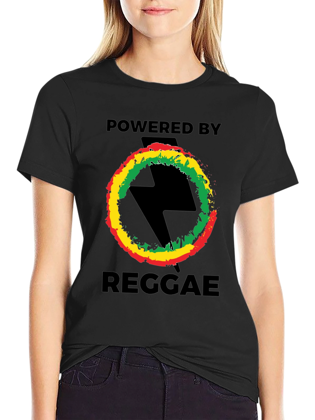 Powered By Reggae T-Shirt - Black