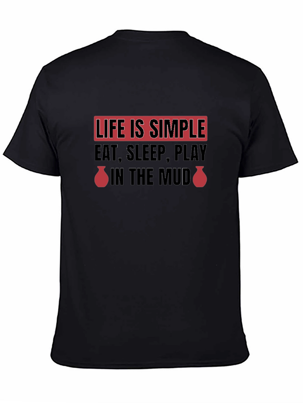 Life is Simple Black Graphic T-Shirt
