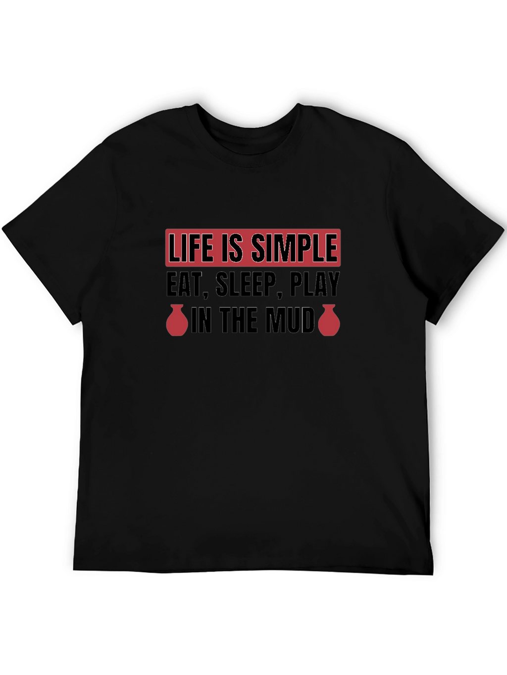 Life is Simple Black Graphic T-Shirt