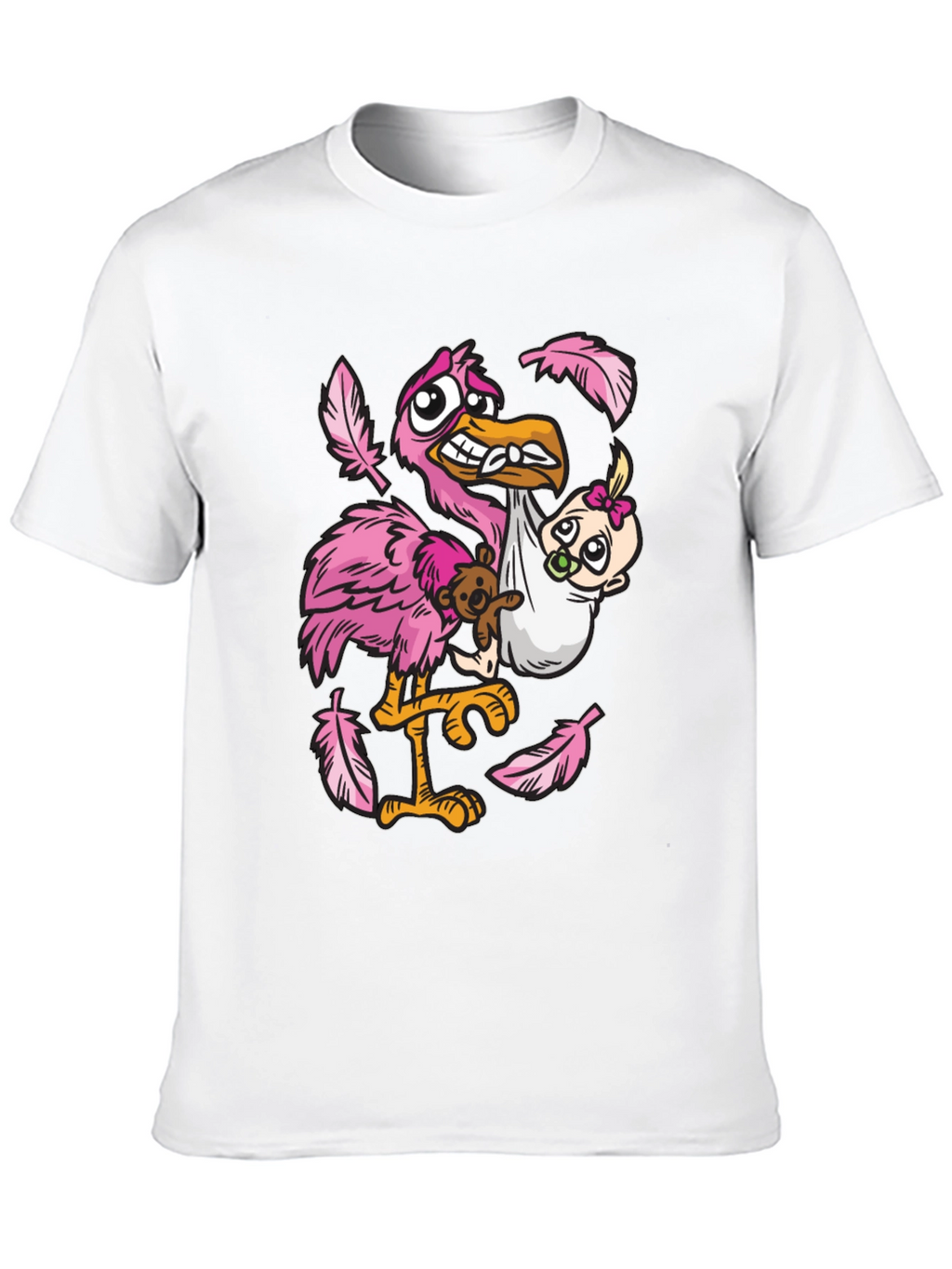Stork Carrying Baby Graphic T-Shirt
