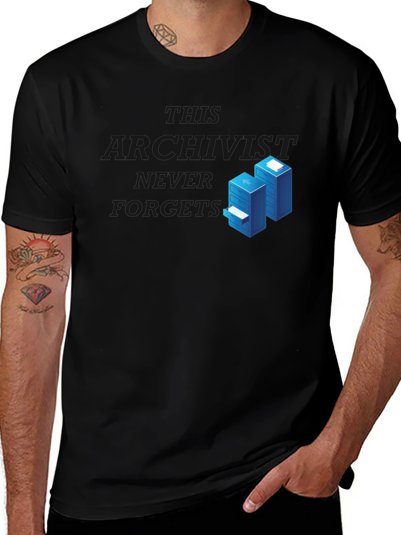 Archivist Never Forgets T-Shirt - Data Storage Humor