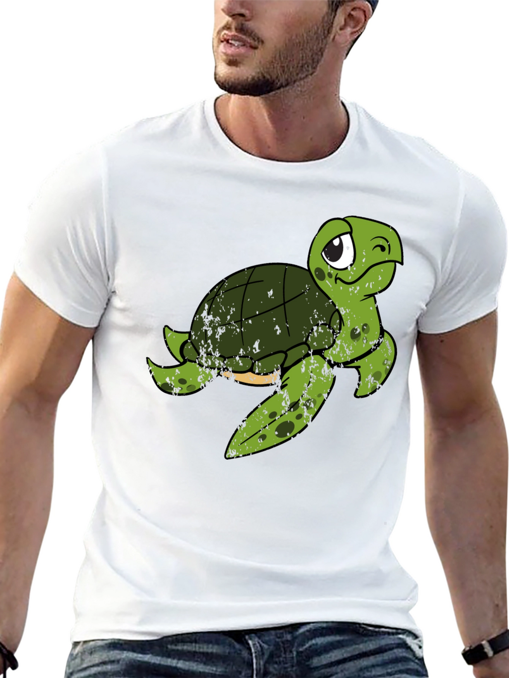 Cute Turtle Graphic T-Shirt - Black