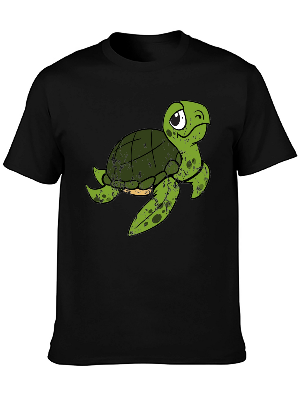 Cute Turtle Graphic T-Shirt - Black