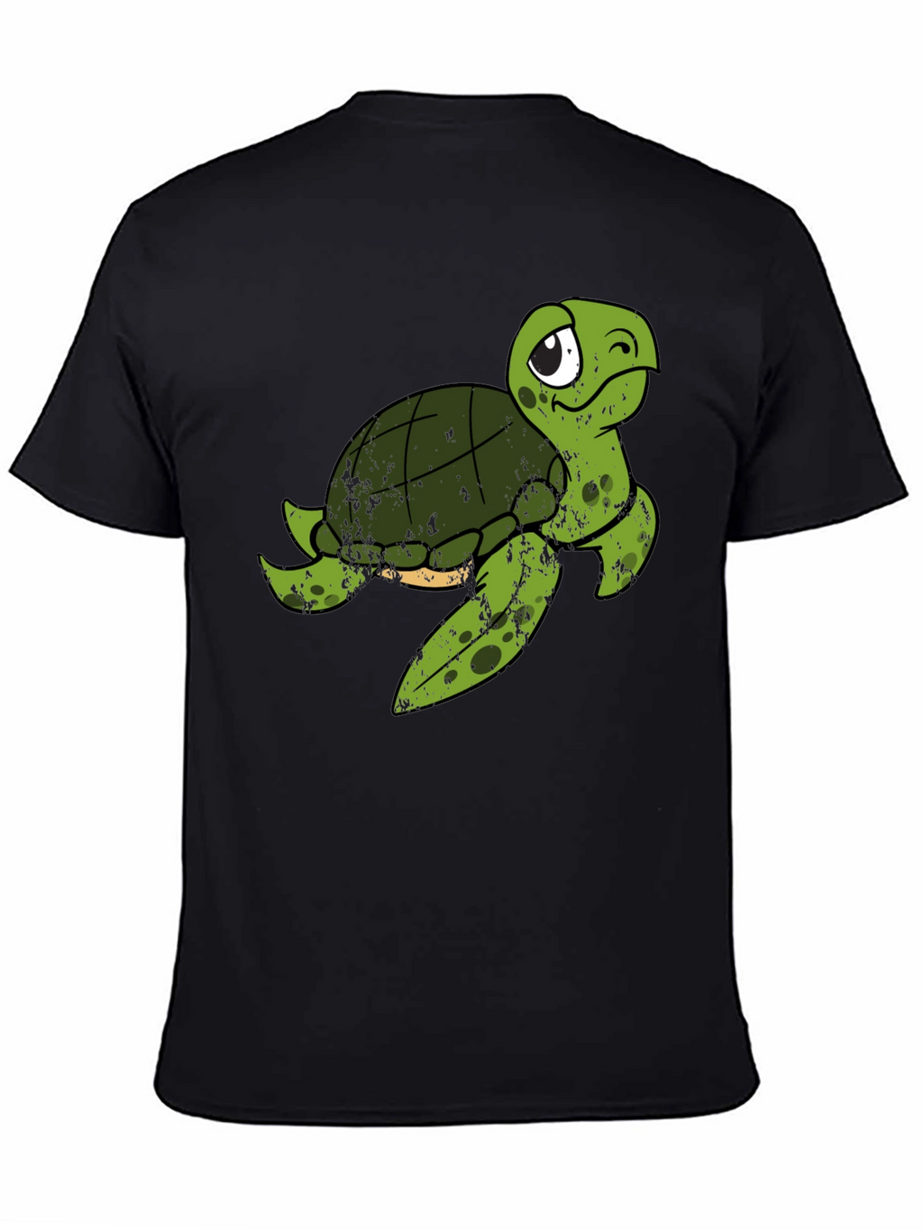 Cute Turtle Graphic T-Shirt - Black