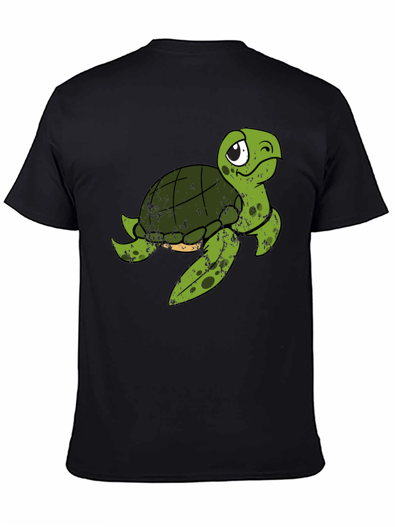 Cute Turtle Graphic T-Shirt - Black